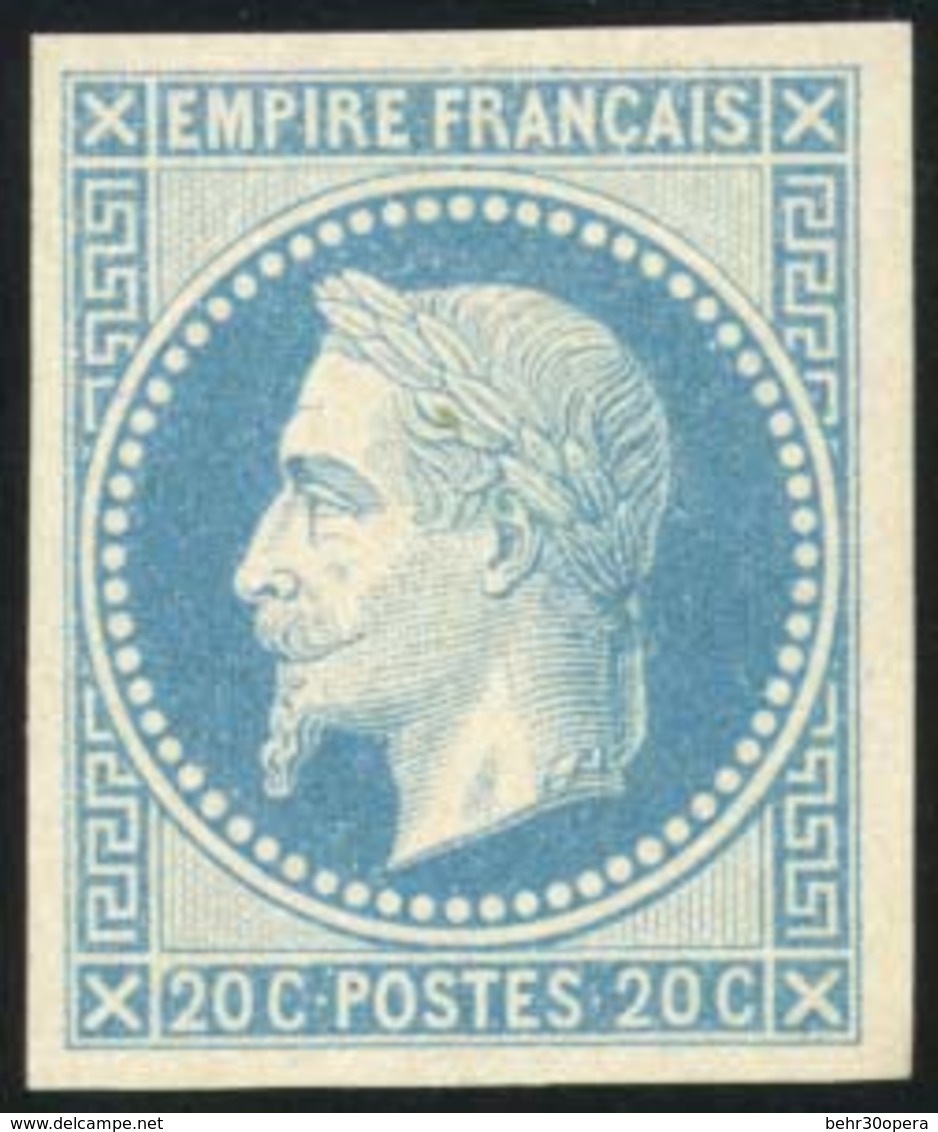 ** 20c. Bleu. Impression Rothschild. ND. SUP. - 1863-1870 Napoleon III Gelauwerd