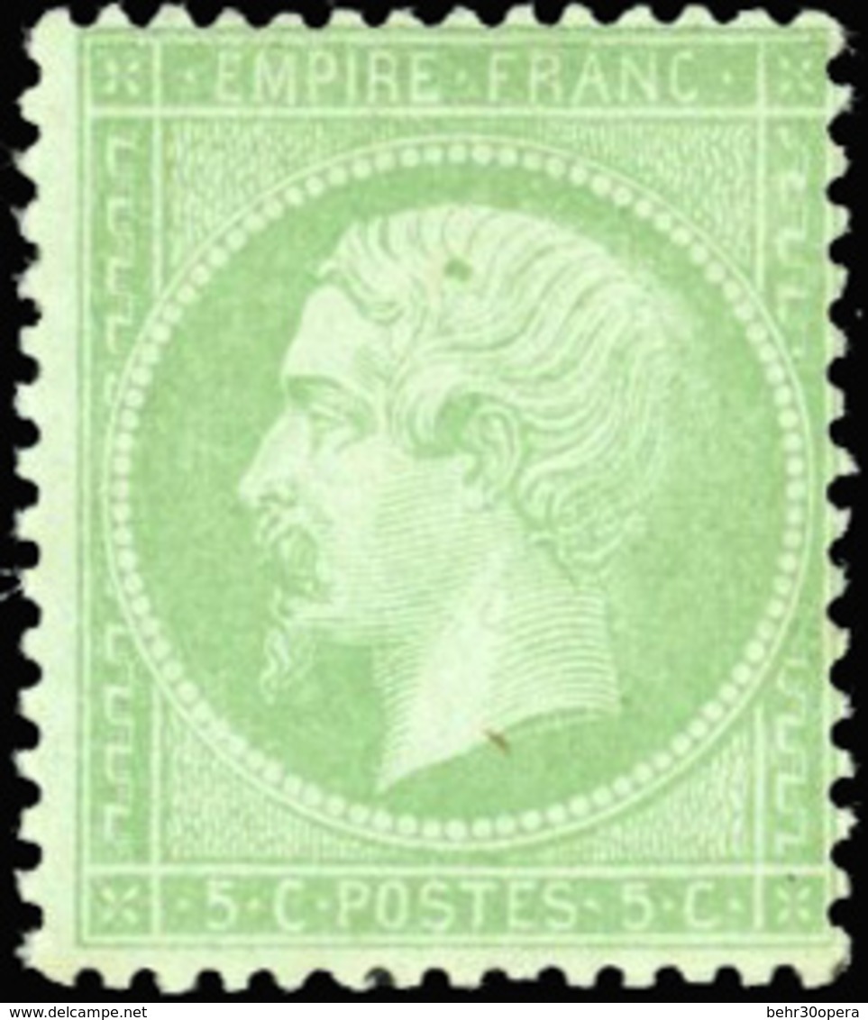 * 5c. Vert Pâle S/bleu. Très Frais. Charnière Infime. TB. - 1863-1870 Napoléon III. Laure