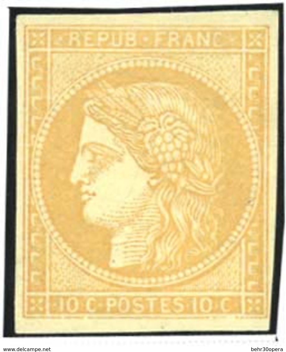 ** 10c. Bistre-jaune. Réimpression Granet. SUP. - 1870 Beleg Van Parijs