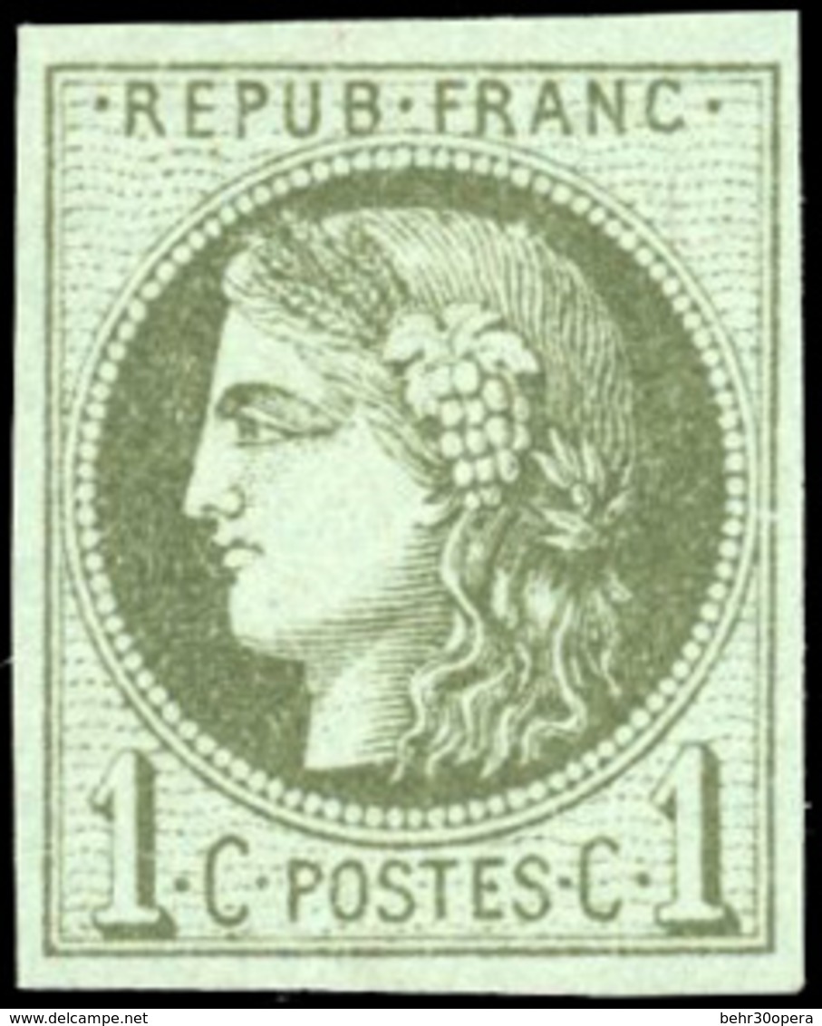 ** 1c. Olive. Report 1. SUP. - 1870 Ausgabe Bordeaux