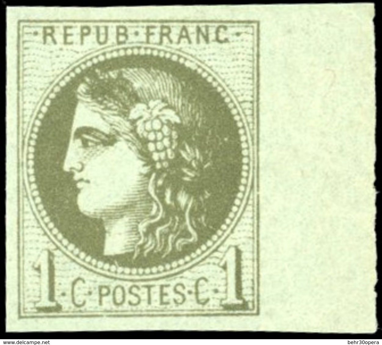 ** 1c. Olive. Report 2. BdeF. SUP. - 1870 Ausgabe Bordeaux