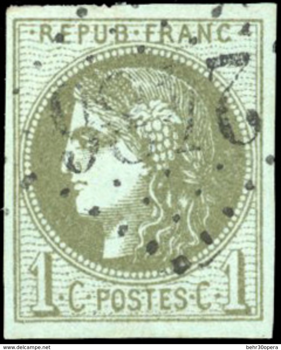 O 1c. Olive. Report 2. SUP. - 1870 Uitgave Van Bordeaux