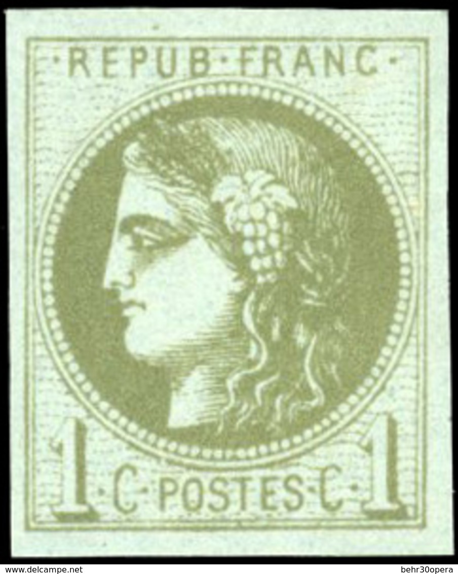 ** 1c. Olive. Report 3. SUP. - 1870 Ausgabe Bordeaux