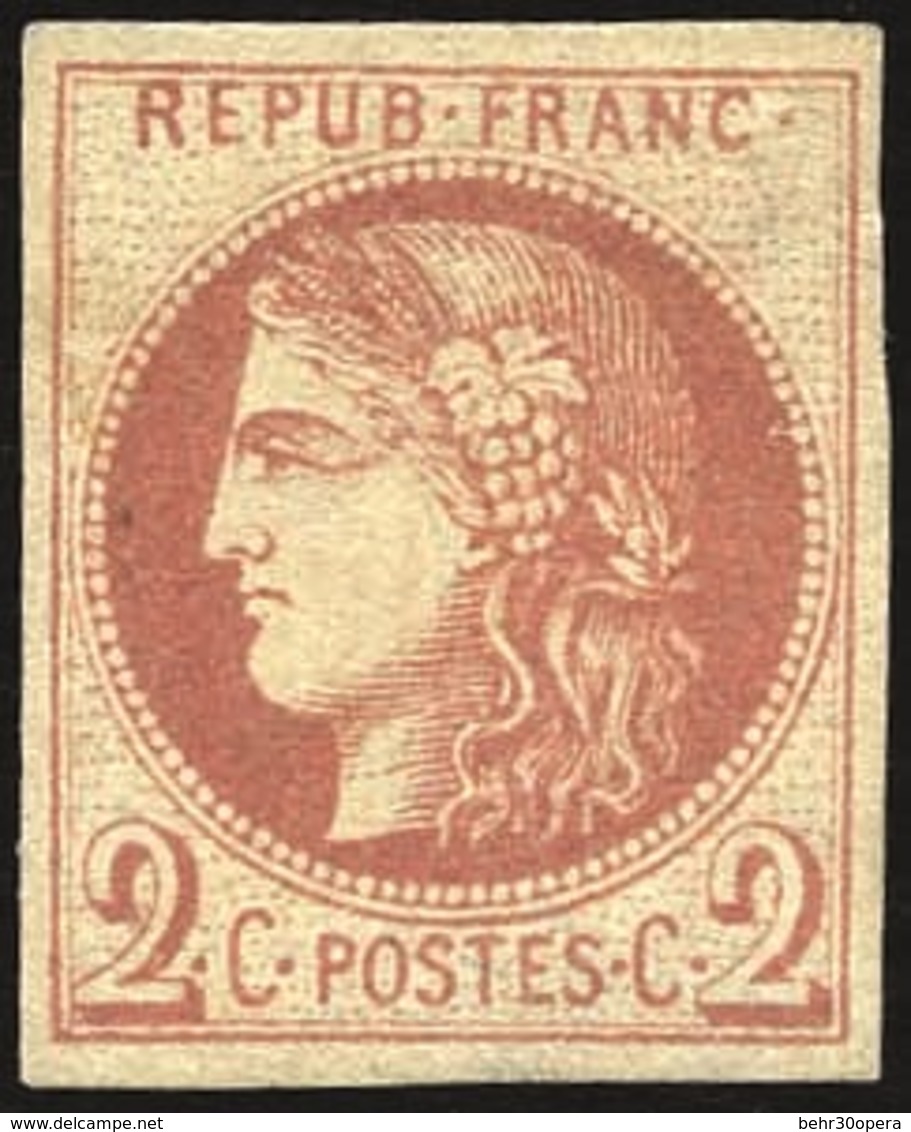 * 2c. Brun-rouge. Impression Fine De Tours. SUP. - 1870 Ausgabe Bordeaux