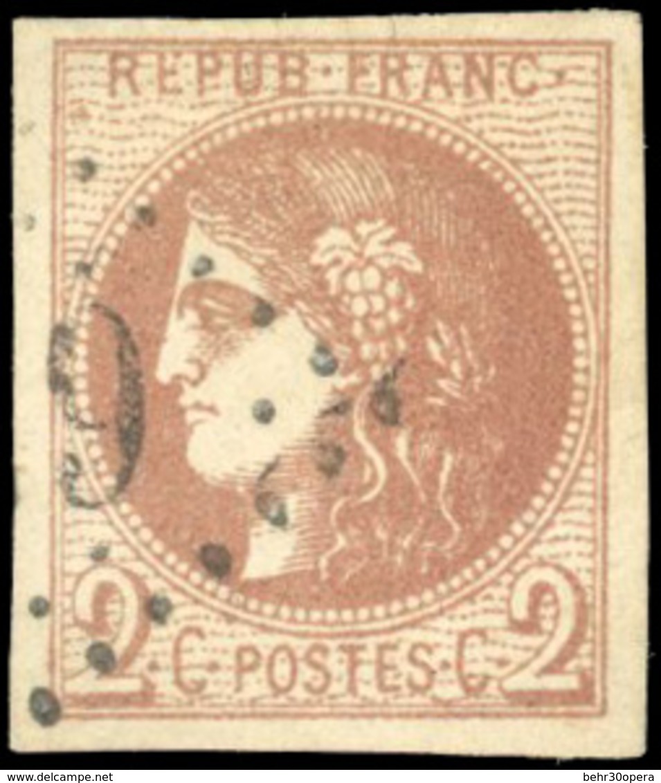 O 2c. Brun-rouge. Report 2. SUP. - 1870 Uitgave Van Bordeaux