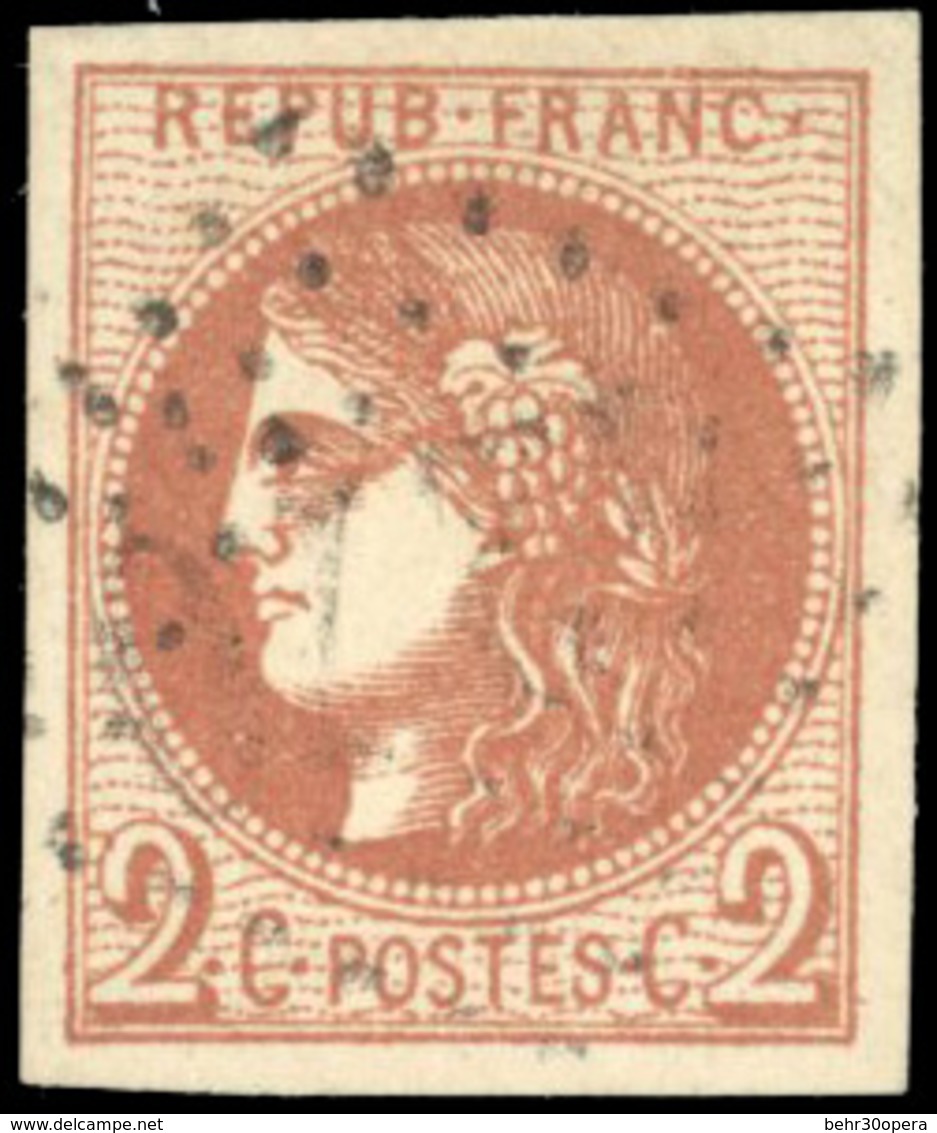 O 2c. Brun-rouge Foncé. Report 2. Obl. SUP. - 1870 Uitgave Van Bordeaux