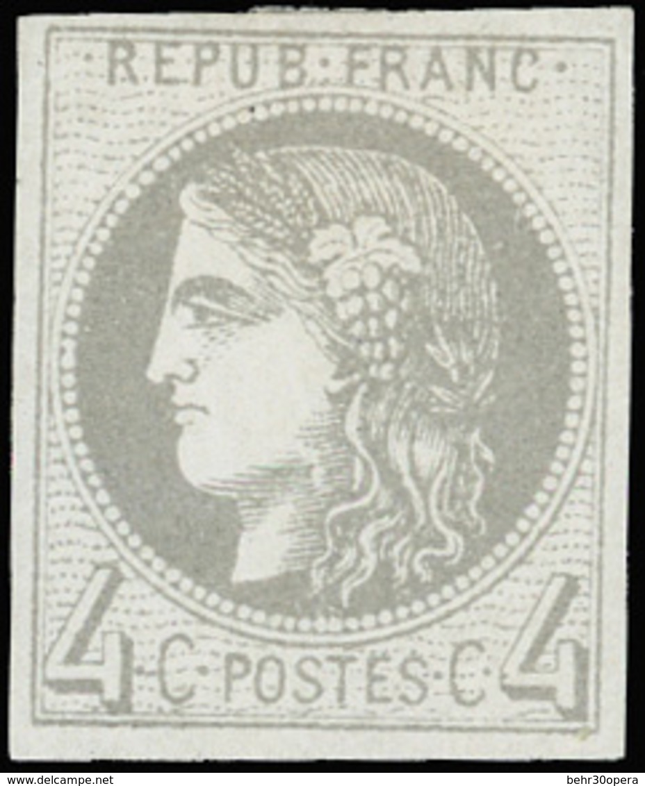 * 4c. Gris-noir. Report II. Grande Fraîcheur Postale. SUP. - 1870 Ausgabe Bordeaux