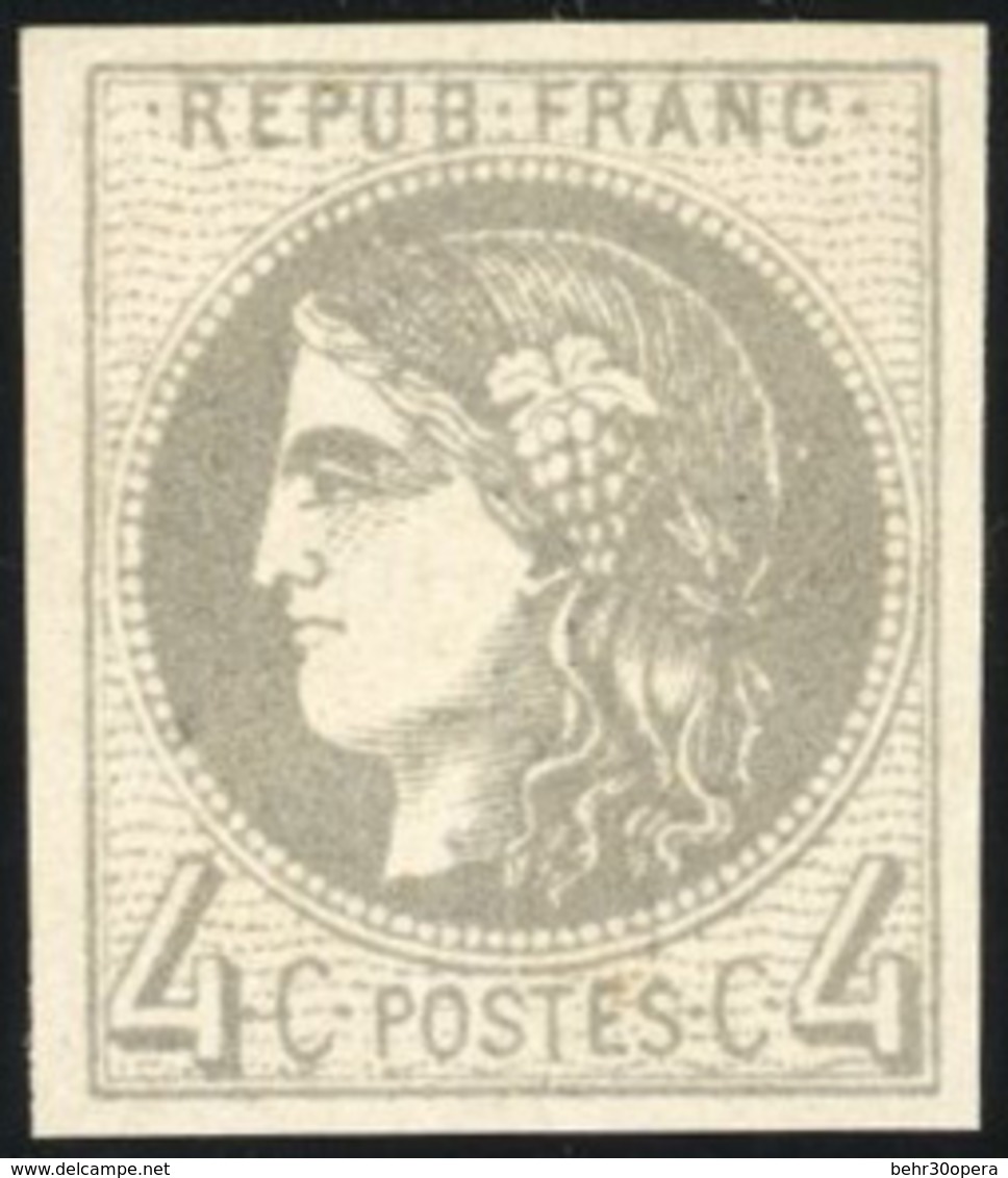 * 4c. Gris Foncé. Petit Point De Rouille. TB. - 1870 Uitgave Van Bordeaux