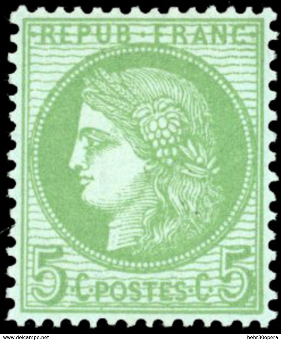 ** 5c. Vert S/azuré. TB. - 1871-1875 Ceres