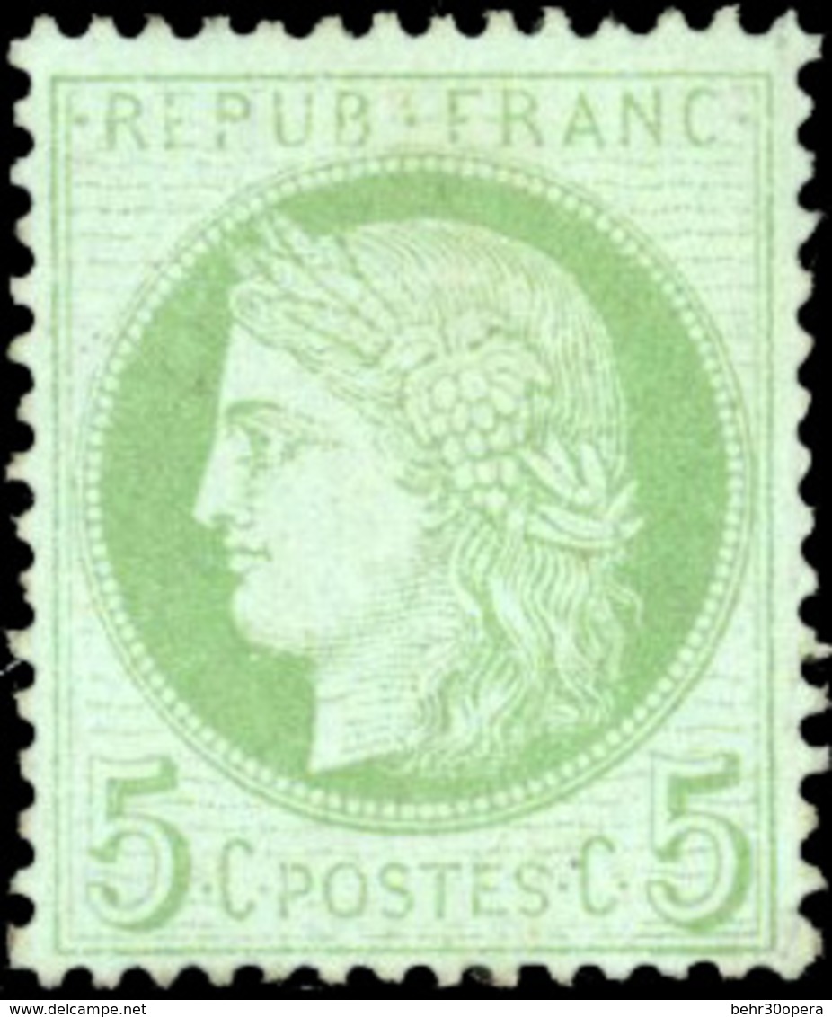 * 5c. Vert S/blanc. TB. - 1871-1875 Cérès