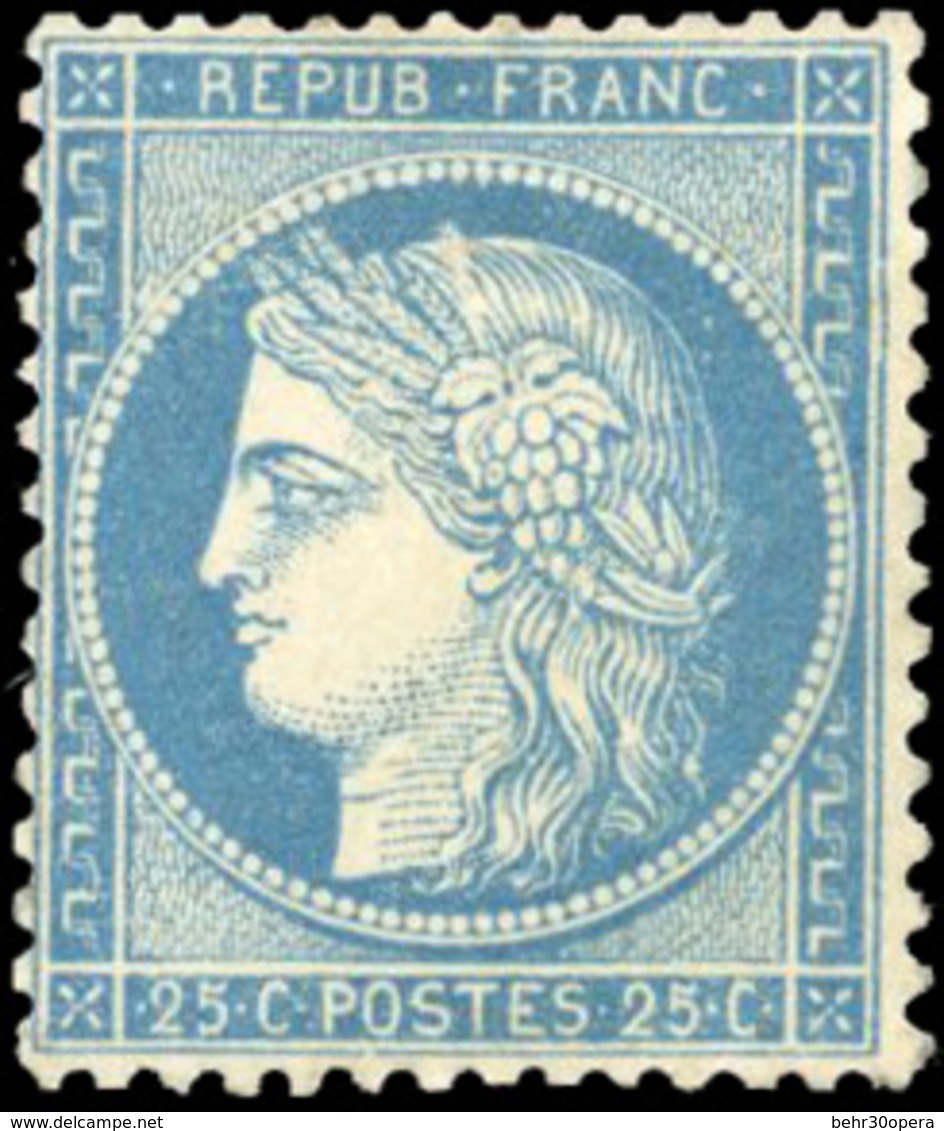 ** 25c. Bleu. Petit Variété Sur La Tête. SUP. - 1871-1875 Cérès