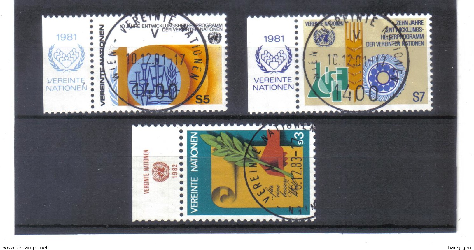 MOO259 UNO WIEN 1981  Michl  21/23 Mit TABS Used / Gestempelt Siehe ABBILDUNG - Oblitérés