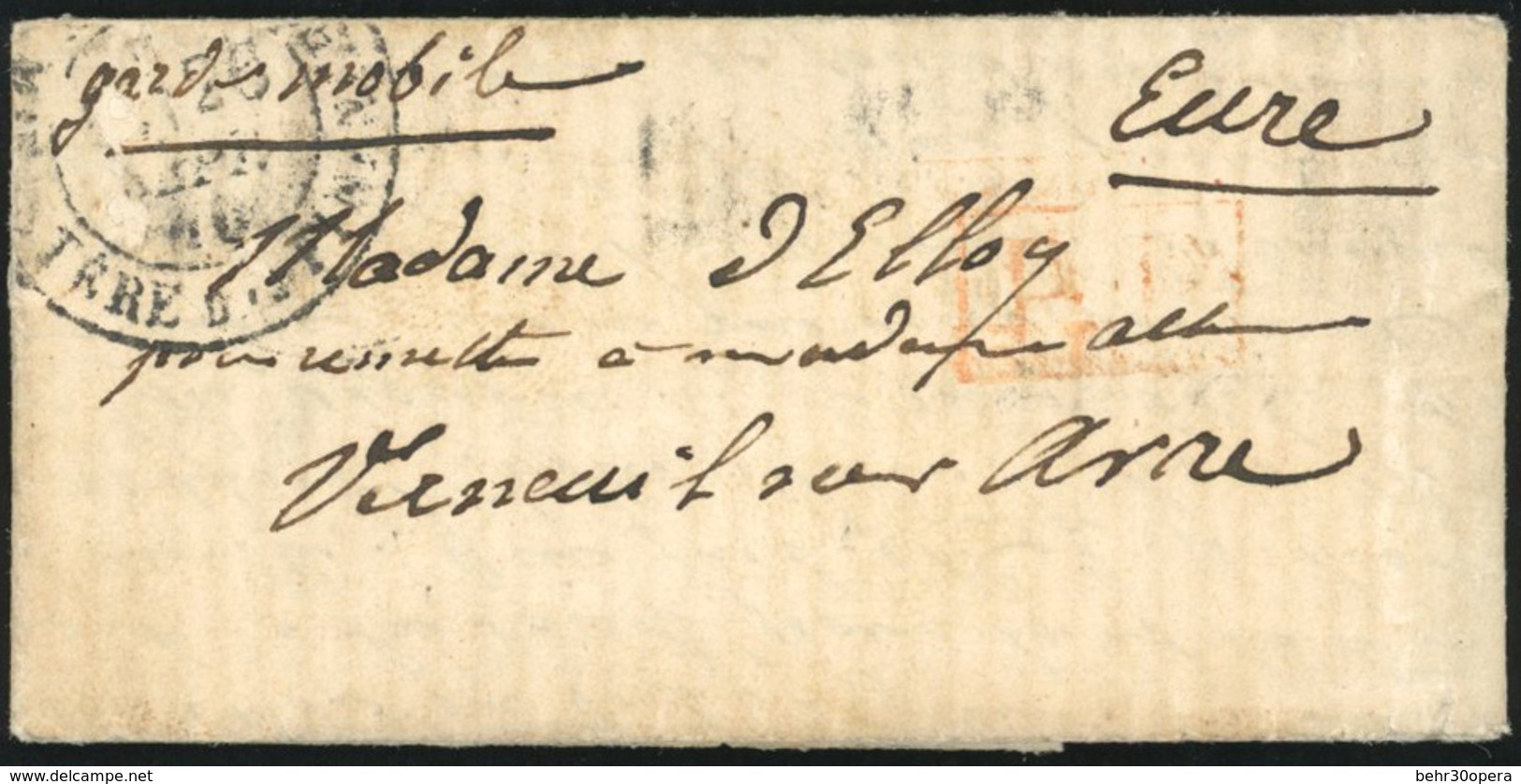 O LE CELESTE. Lettre D'un Garde Mobile Manuscrite Du 26 Septembre 1870, Avec PP Rouge En Franchise, En Port Payé à Desti - Krieg 1870