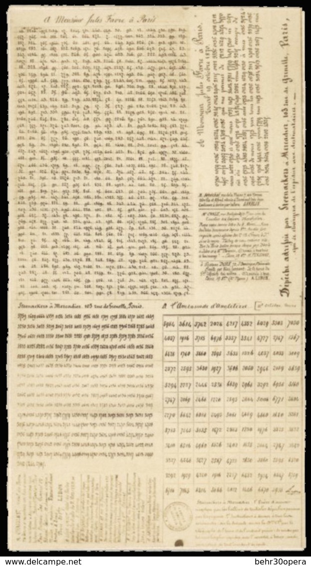 O Pigeongramme Comportant 7 Dépêches Du 18, 19 Et 20 Octobre 1870 Dont 4 De STEENACKERS à MERCADIER S/papier Photographi - Oorlog 1870