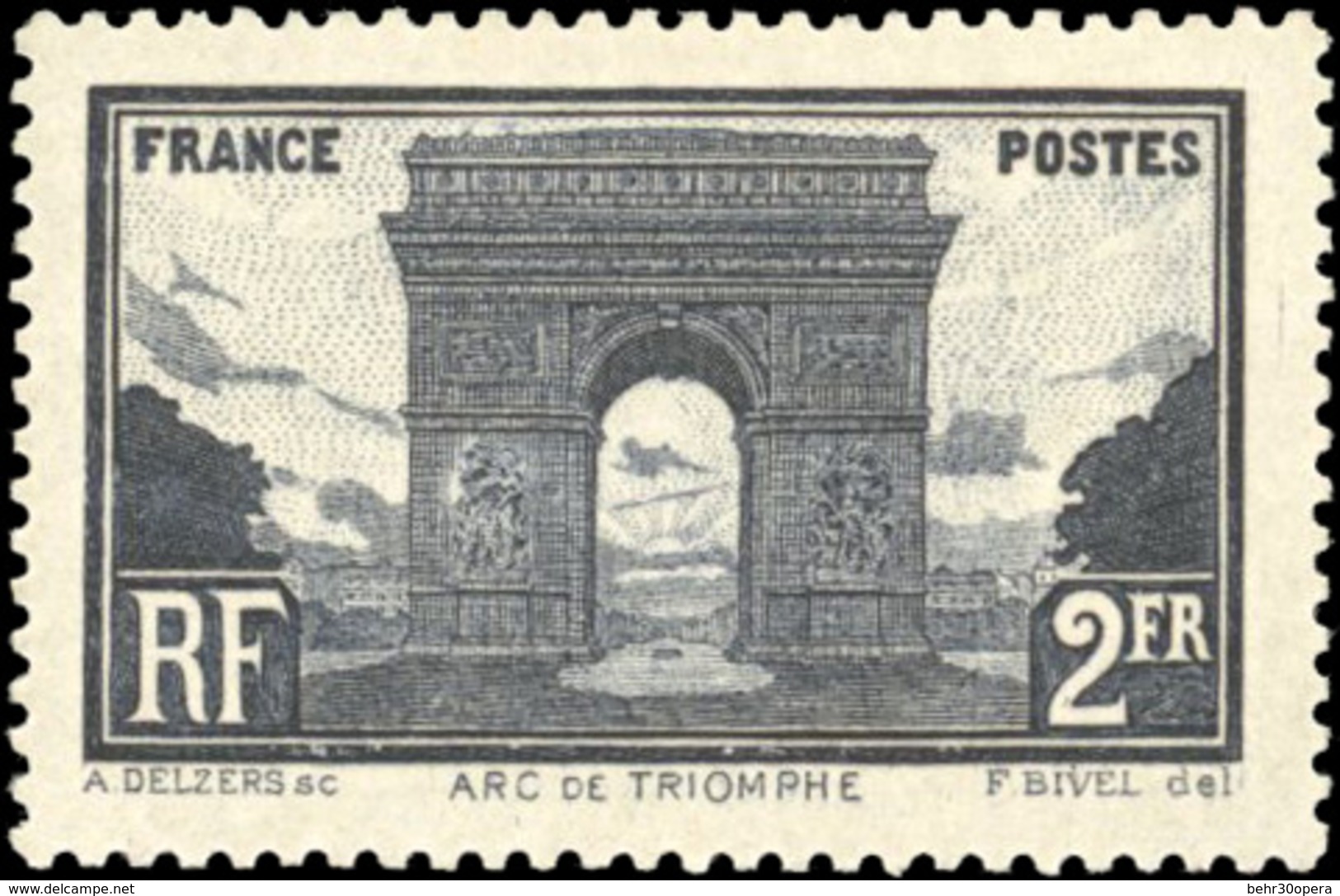 * 2Fr. Arc De Triomphe En Noir. Non émis. SUP. - Andere & Zonder Classificatie