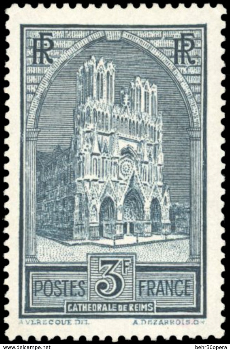 ** 3F. Ardoise Cathédrale De Reims. Type I. SUP. - Andere & Zonder Classificatie