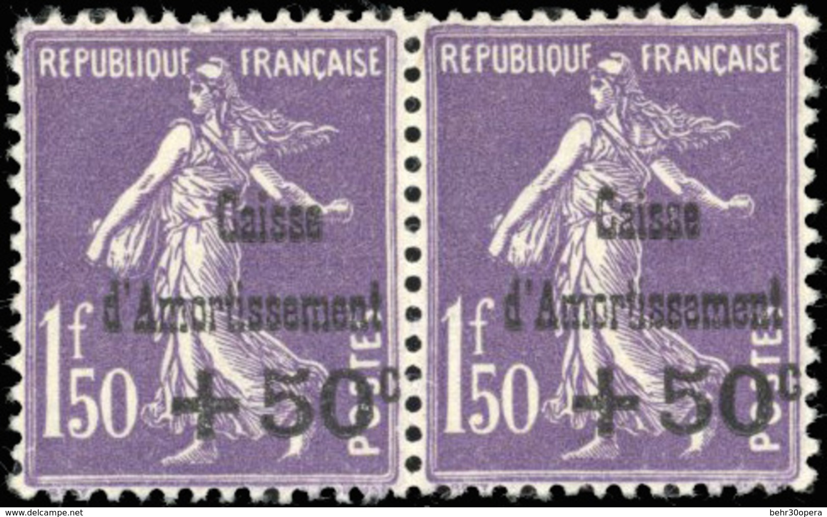 ** +50c. S/1F.50 Violet ''C'' De Caisse Au-dessus Du Premier ''t'' D'Amortissement Tenant à Normal. SUP. - Andere & Zonder Classificatie