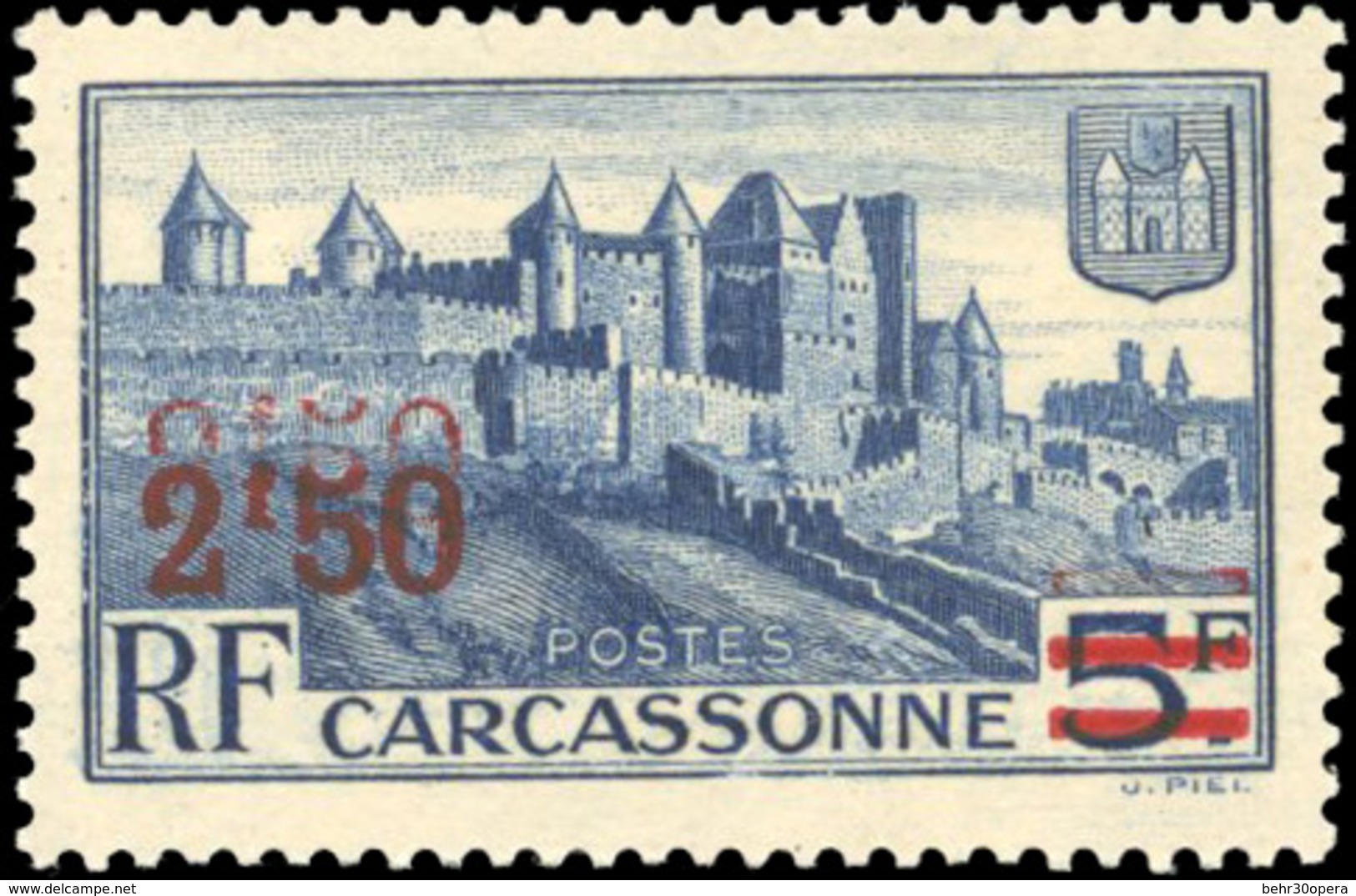 ** 2F.50 S/5F. Carcassonne Outremer. Double Surcharge Bien Lisible. SUP. - Sonstige & Ohne Zuordnung