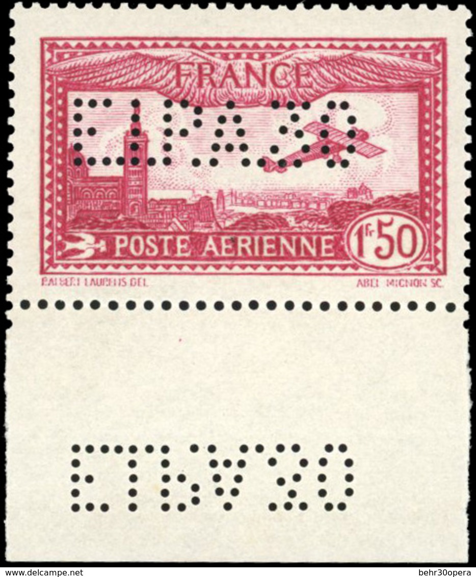 ** 1F.50 Carmin. Perforé ''EIPA30''. Bas De Feuille Avec Perforation Inversée. SUP. RR. - Andere & Zonder Classificatie