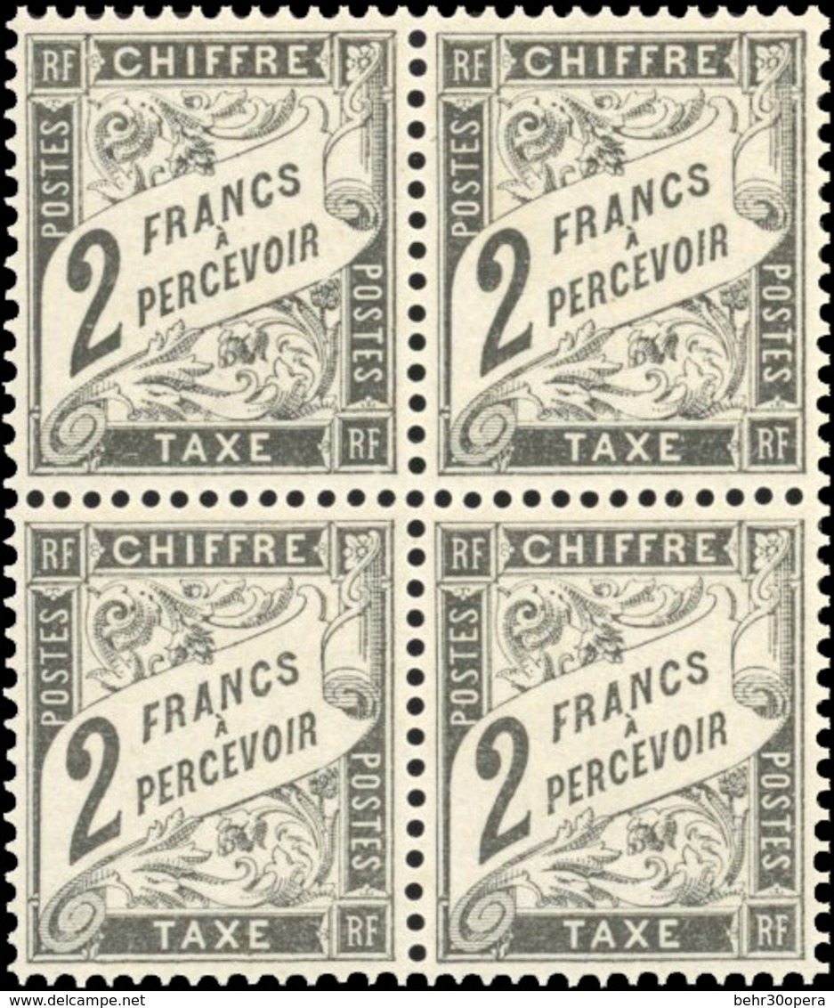 ** 2F. Noir. Bloc De 4. Coin De Feuille. Centrage Parfait. Rare. SUP. - Andere & Zonder Classificatie