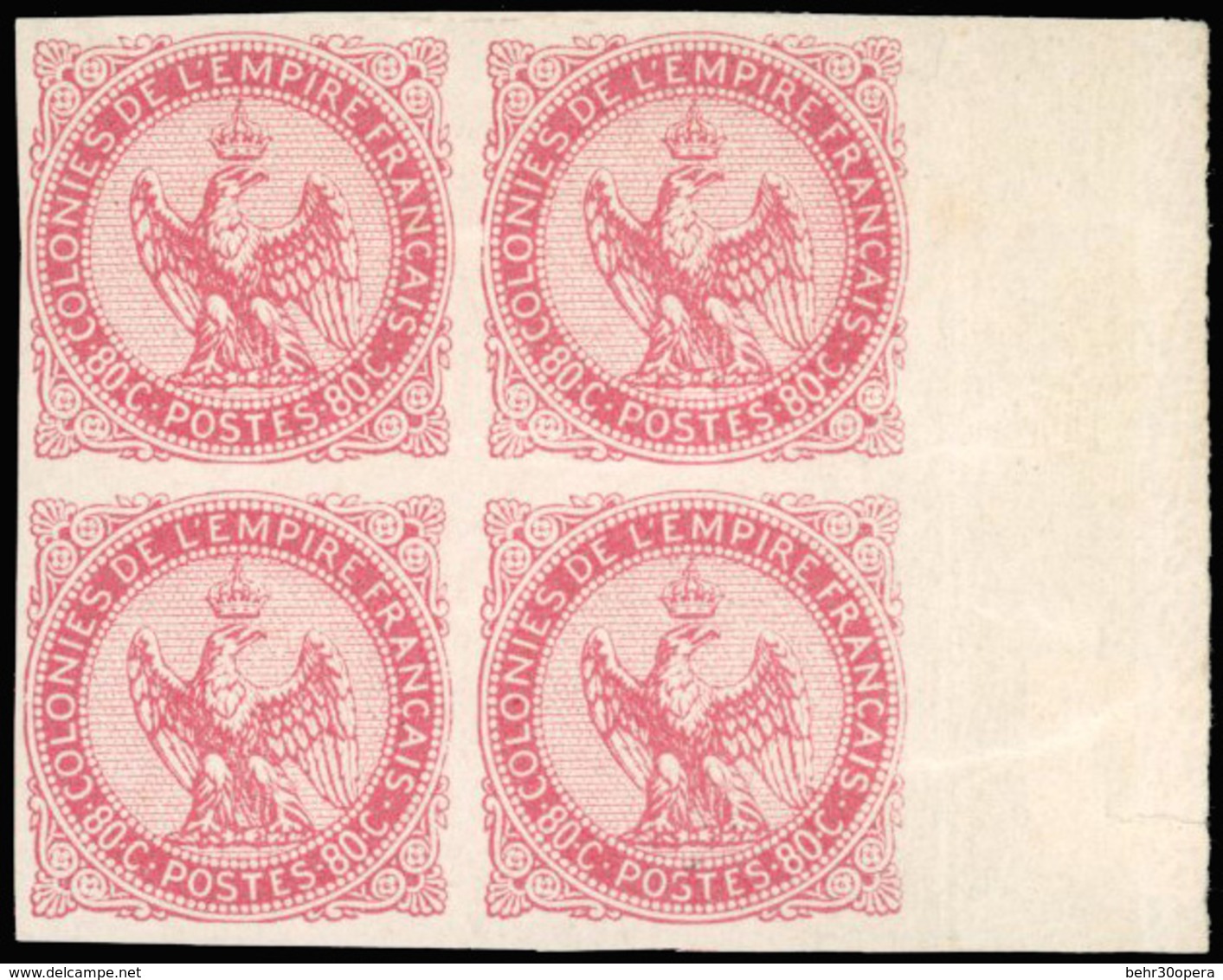 ** FRENCH COLONIES. 80c. Rose. Bloc De 4. BdeF. SUP. - Sonstige & Ohne Zuordnung