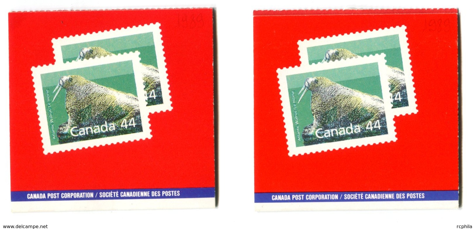 RC 16592 CANADA BK104 - 44c WALRUS ISSUE 2 CARNETS BOOKLETS MNH NEUF ** - Full Booklets