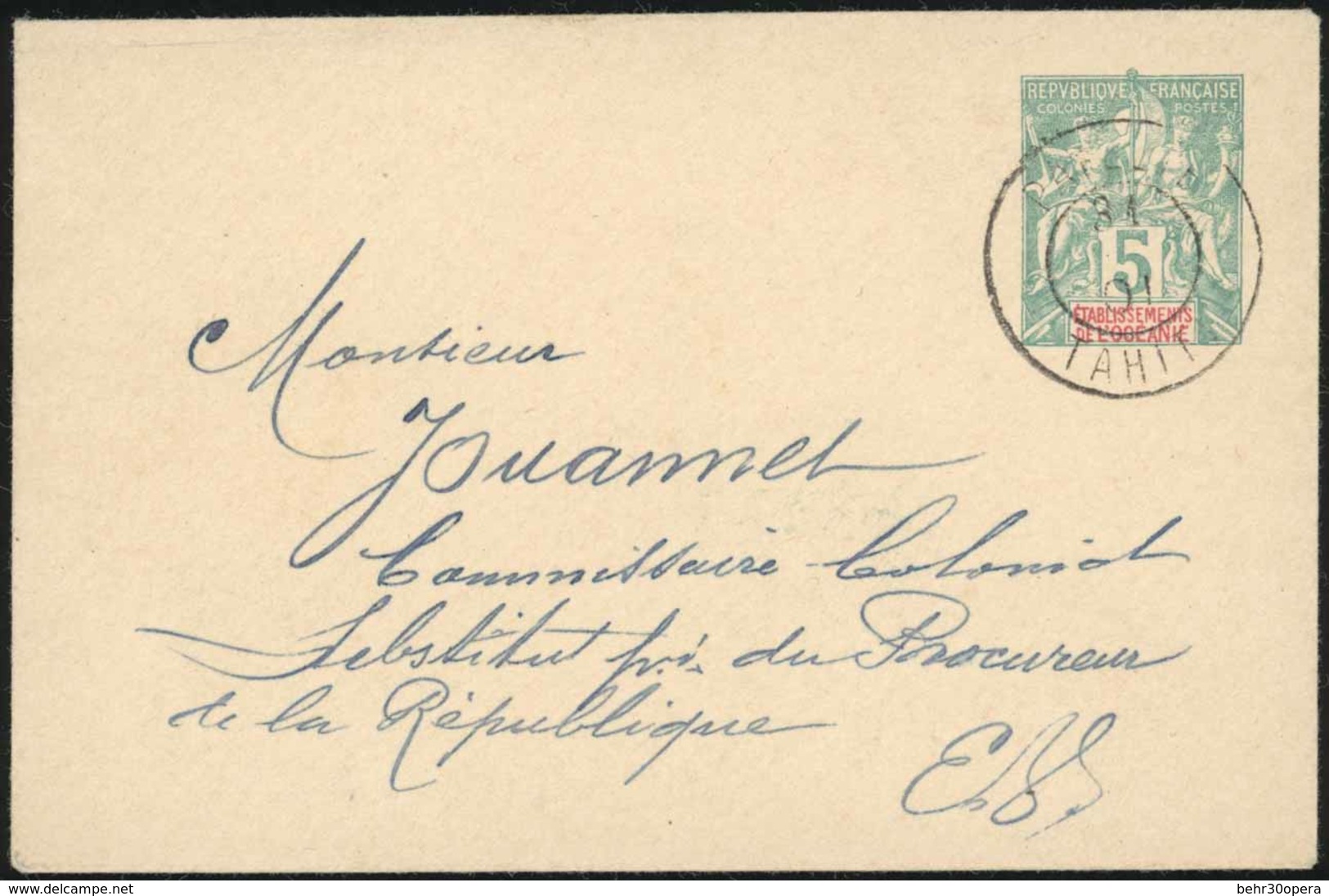 O Ensemble De 5 Lettres (dont 1 Devant De Lettre) Et 1 Carte Postale Obl. PAPEETE à Destination De La FRANCE. TB. - Andere & Zonder Classificatie