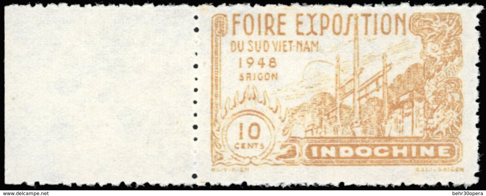 (*) 10Fr. Brun. Vignette De La Foire Du Sud Viet Nam 1946. Inscription Indochine. Usage Non Postal. TB. - Vietnam