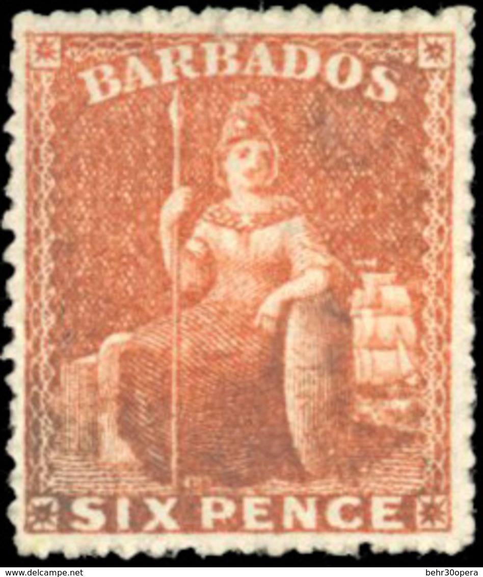 (*) 6p. Bright Orange-vermilion. SUP. - Barbados (...-1966)