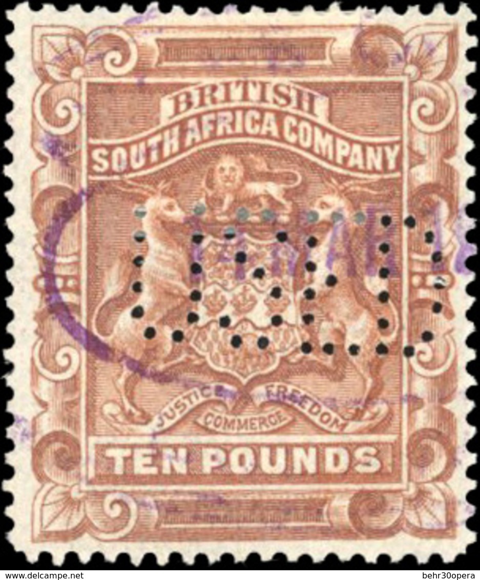 O 10£. Brown. Perfored ''USED''. VF. - Sonstige & Ohne Zuordnung