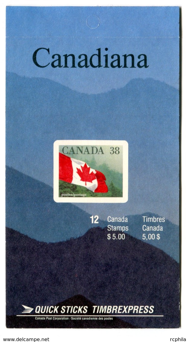 RC 16601 CANADA BK110 - 38c QUICK STICKS FLAG ISSUE CARNET COMPLET FERMÉ CLOSED BOOKLET MNH NEUF ** - Full Booklets