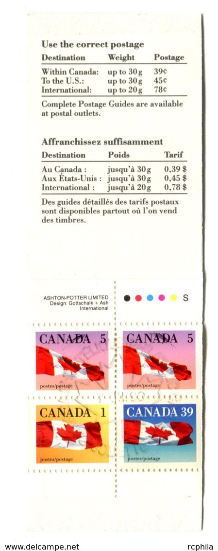 RC 16603 CANADA BK111 FLAG ISSUE CARNET COMPLET BOOKLET OBLITÉRÉ TB USED VF - Volledige Boekjes