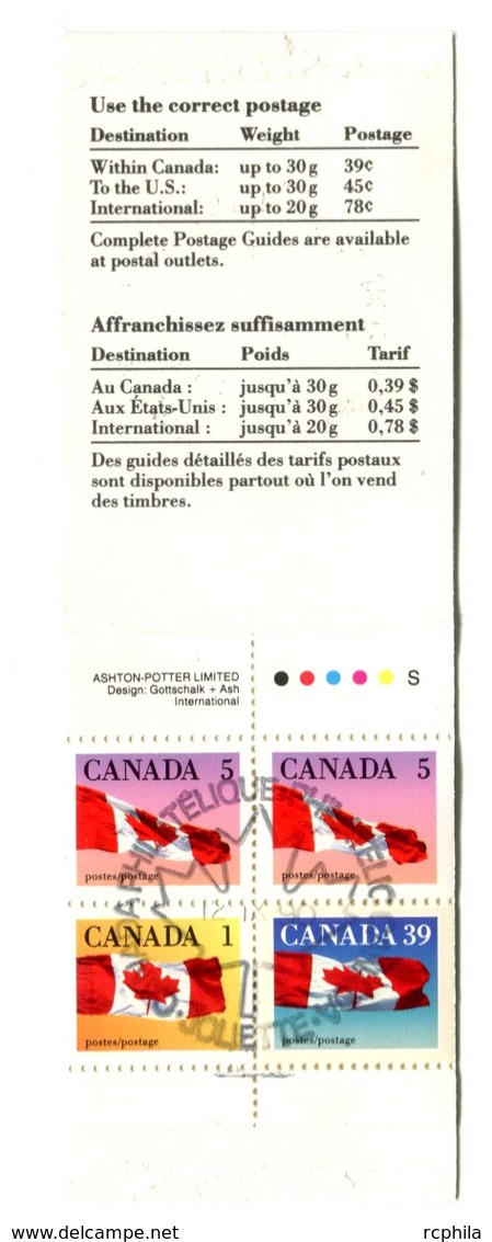 RC 16604 CANADA BK111 FLAG ISSUE CARNET COMPLET BOOKLET OBLITÉRÉ TB USED VF - Libretti Completi