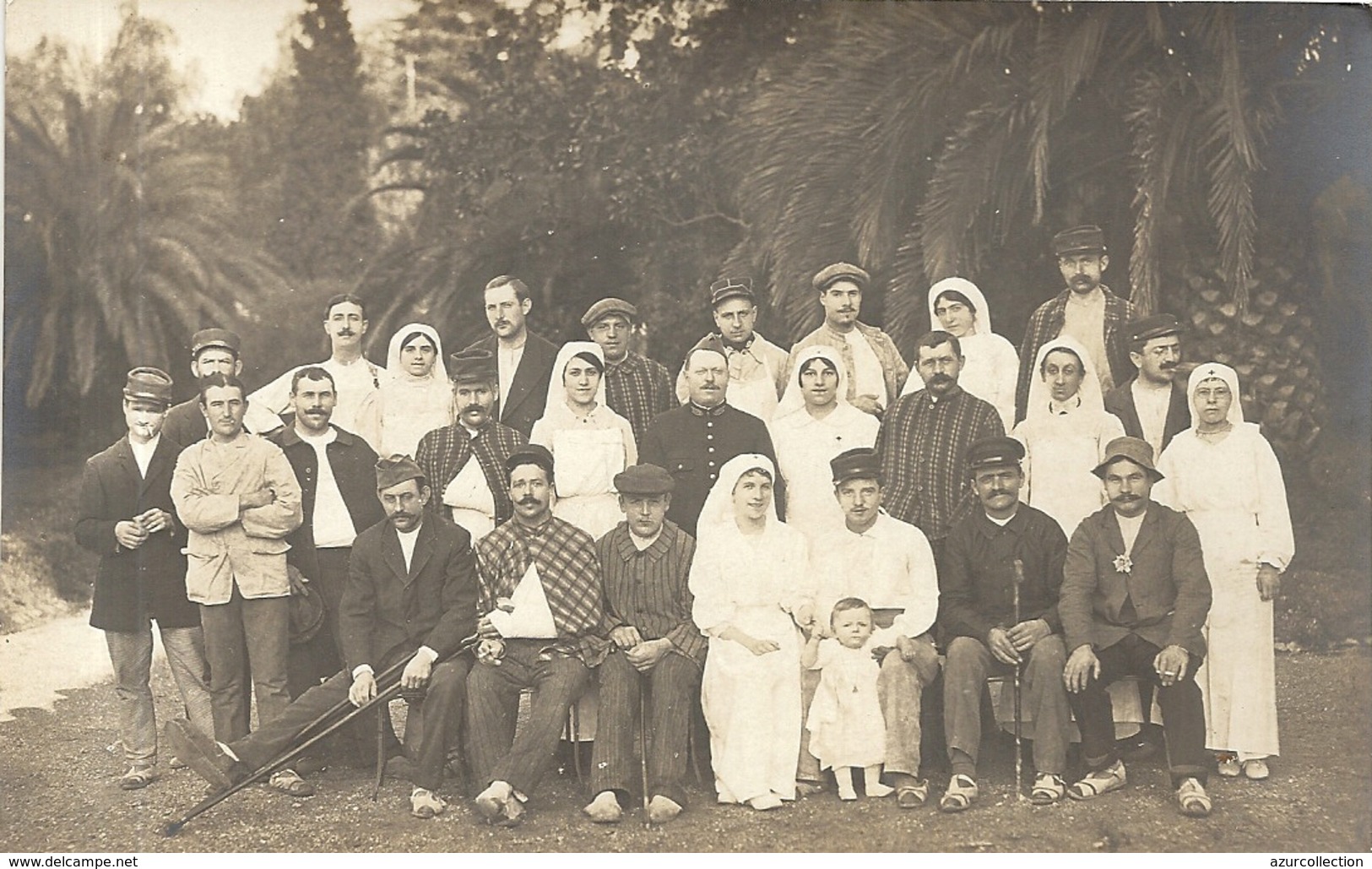 HOPITAL TEMPORAIRE DU GALLIA . CANNES .14/18 . LES BLESSES - Guerre, Militaire