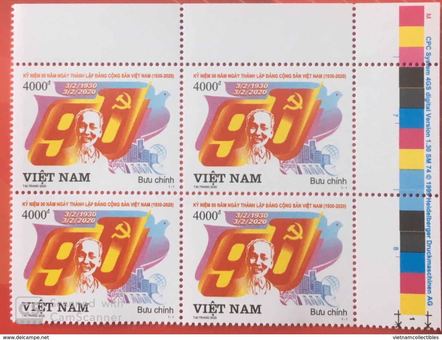 Block 4 Of Vietnam Viet Nam MNH Perf Stamps 2020 : 90th Anniversary Of Communist Party Establishment (Ms1119) - Vietnam