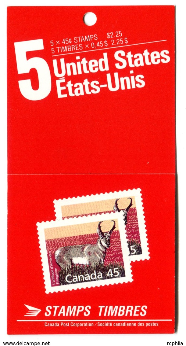 RC 16611 CANADA BK116 PRONGHORN DEAR ISSUE CARNET COMPLET FERMÉ CLOSED BOOKLET NEUF ** TB MNH VF - Libretti Completi