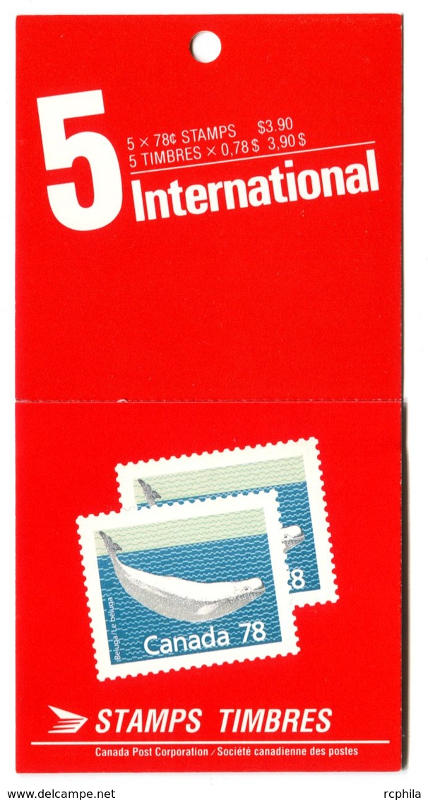 RC 16612 CANADA BK117 BEALUGA WHALE ISSUE CARNET COMPLET BOOKLET NEUF ** TB MNH VF - Libretti Completi