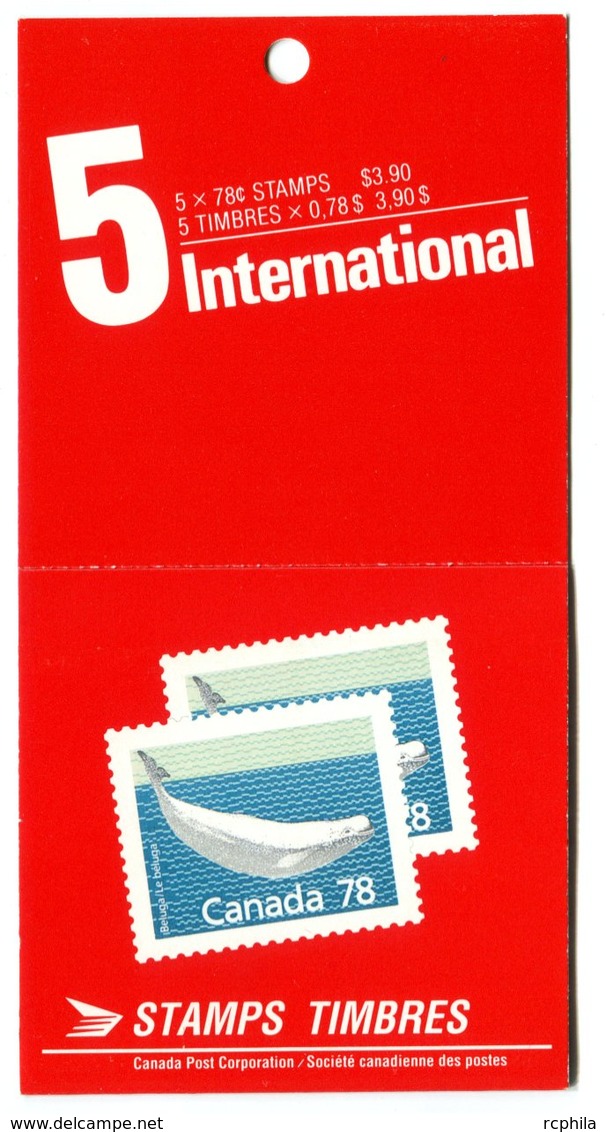 RC 16613 CANADA BK117 BEALUGA WHALE ISSUE CARNET COMPLET FERMÉ CLOSED BOOKLET NEUF ** TB MNH VF - Ganze Markenheftchen