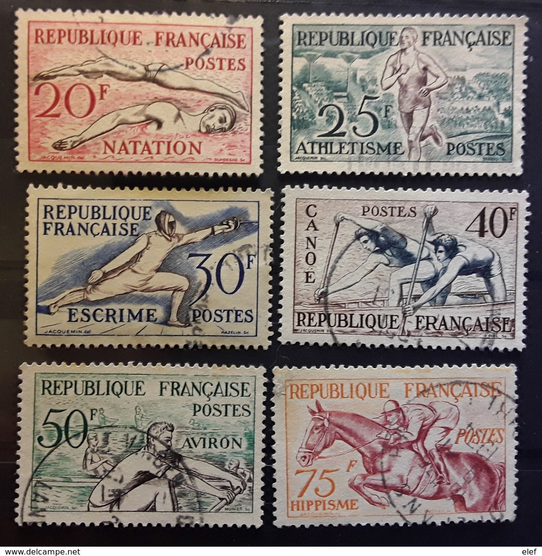 FRANCE 1953, Serie JO HELSINKI OLYMPICS  Yvert 960 / 965  Obl D'epoque , TB Cote 20 Euros - Sommer 1952: Helsinki