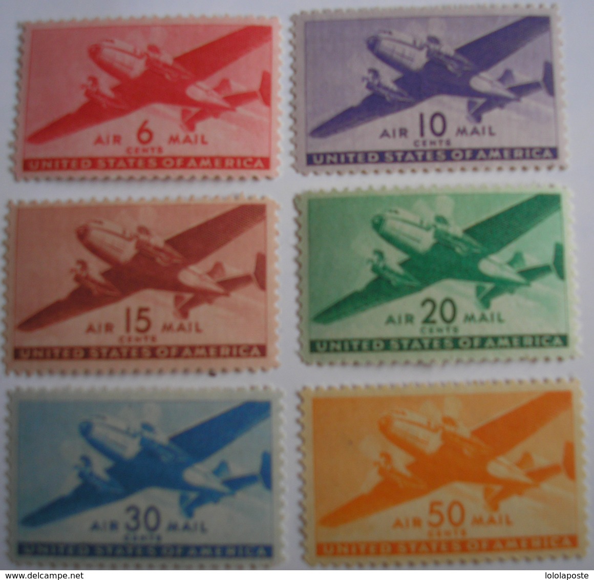 ETATS-UNIS - USA Stamp - P.A. N° 26/32 (-27) Yvert & Tellier - * (MVLH) - 2 Photos - 2b. 1941-1960 Unused