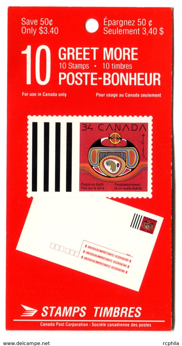 RC 16616 CANADA BK119 CHRISTMAS ISSUE CARNET COMPLET FERMÉ CLOSED BOOKLET NEUF ** TB MNH VF - Libretti Completi