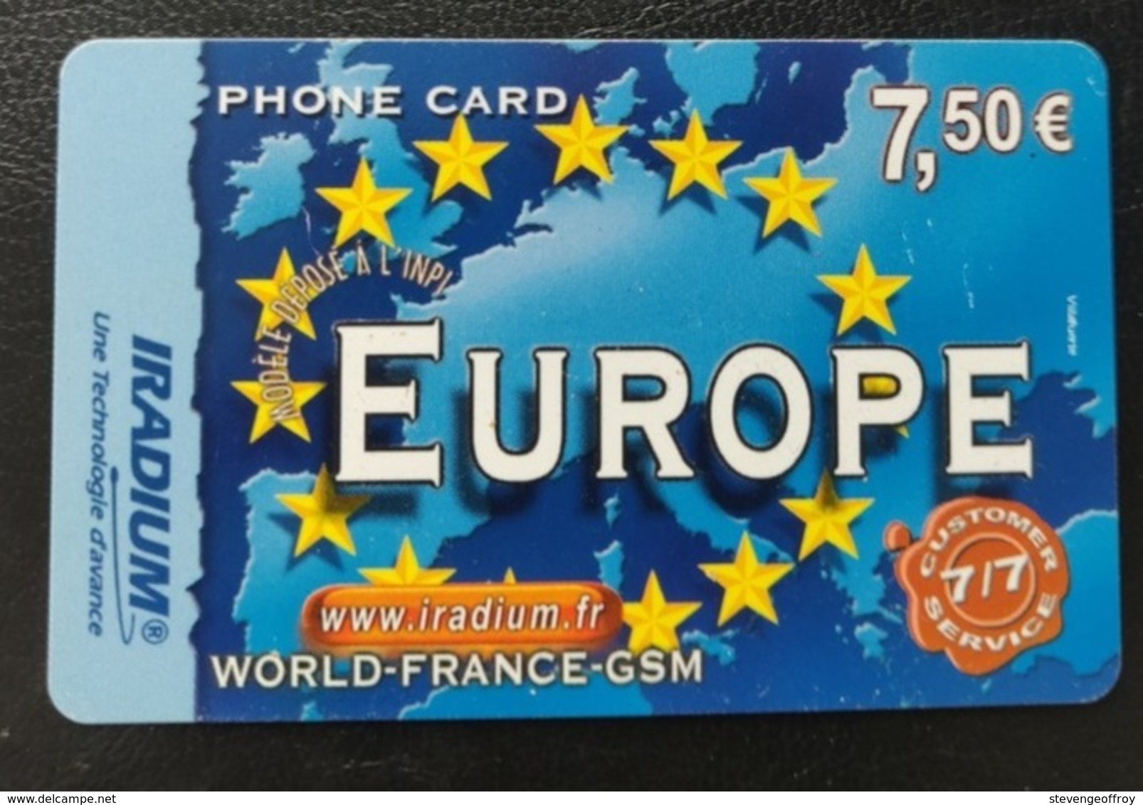 Telecarte France Iradium 2005 Europe 7,50 € -  Eurostar     