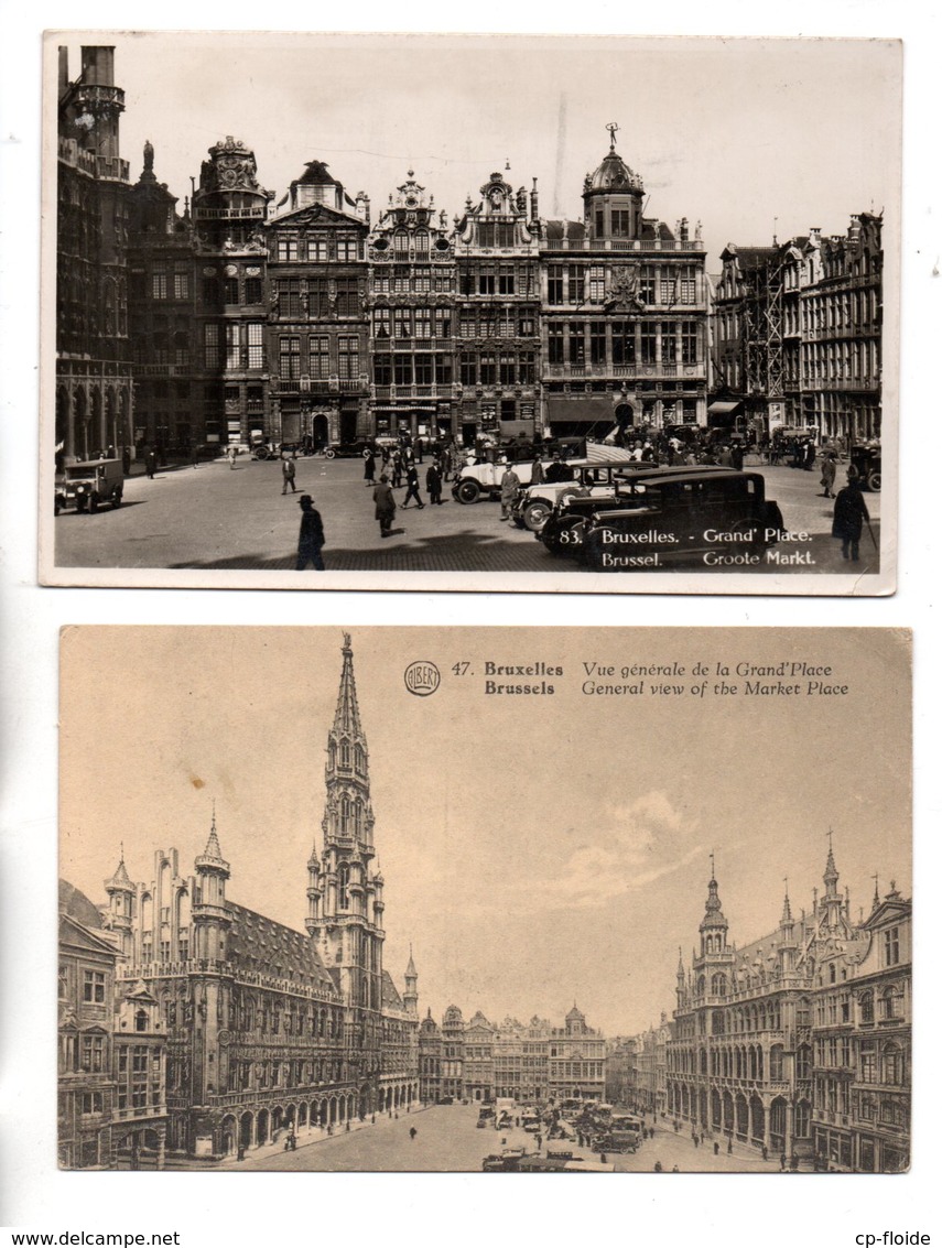 BELGIQUE . BELGÏE . BRUSSEL . BRUXELLE . " GRAND'PLACE " . 2 CPA - Réf. N°25315 - - Loten, Series, Verzamelingen