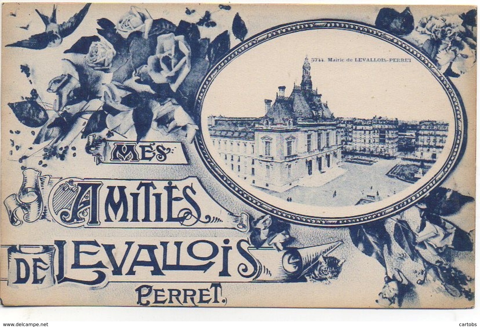 92 Mes Amitiés De  LEVALLOIS-PERRET Carte Fantaisie - Levallois Perret