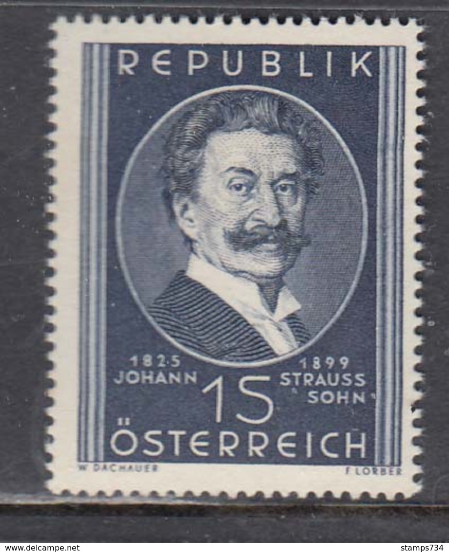 Austria 1949 - 50. Todestag Von Johann Struauss(Sohn)-Komponist, Mi-Nr. 934, MNH** - Ungebraucht