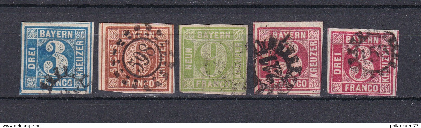 Bayern - 1850/62 - Michel Nr. 2+4/5+9 - Gest. - 49 Euro - Sonstige & Ohne Zuordnung