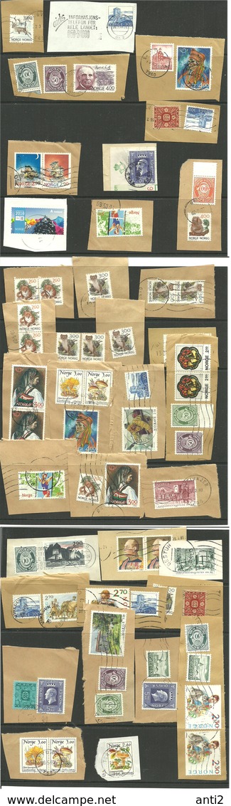 Norway Used Stamps On Paper,   67 Stamps   - Cancelled - Collections