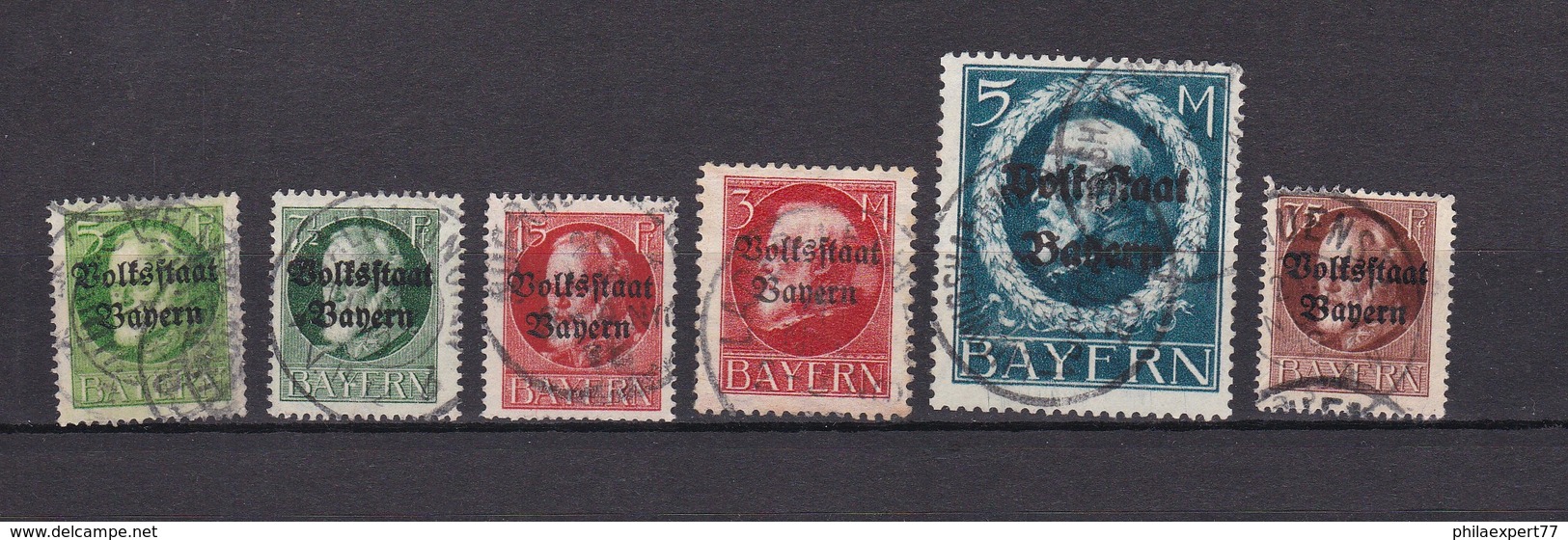 Bayern - 1919 - Michel Nr. 117 / 118 + 120 + 130/31 + 135 - BPP Geprüft - Gest. - Sonstige & Ohne Zuordnung