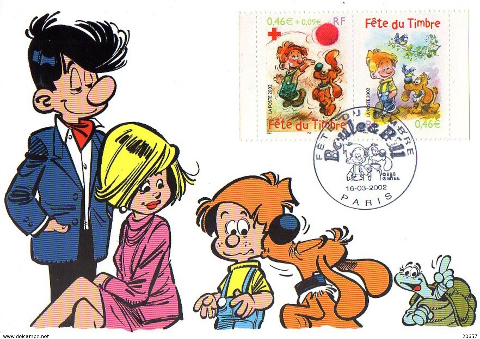 France 3467/68 Fdc Boule Et Bill, Chien, Tortue - Bandes Dessinées