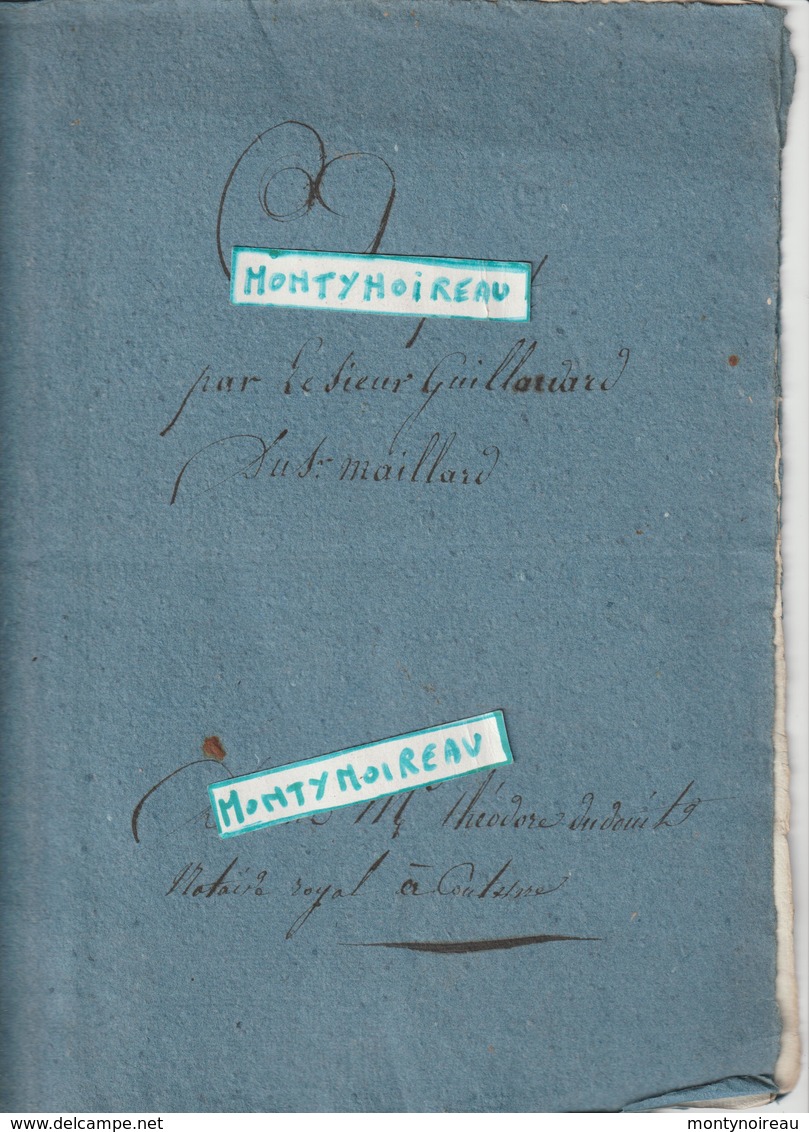 Vieux  Papier  : Acte Notaire : Orne  à COUTERNE , Canton De La  Ferté Macé , Lieu  Maillard - Non Classés